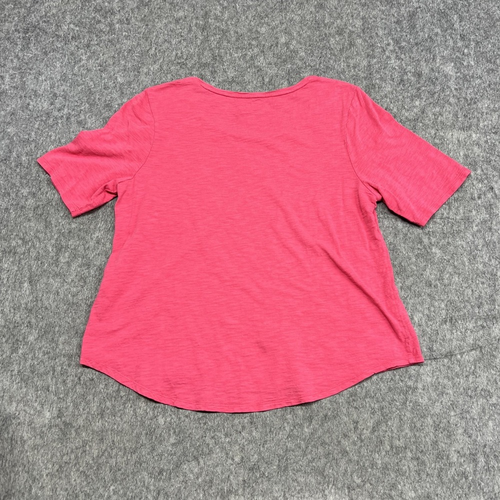 Chicos Shirt Womens Large 2 Pink The Ultimate Tee Cotton Modal Slub Preppy Top - Picture 9 of 13